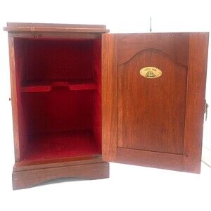 Cutty Sark Scoth Whiskey Wood/Brass Cabinet Red Velvet Interior Sea Captain Box